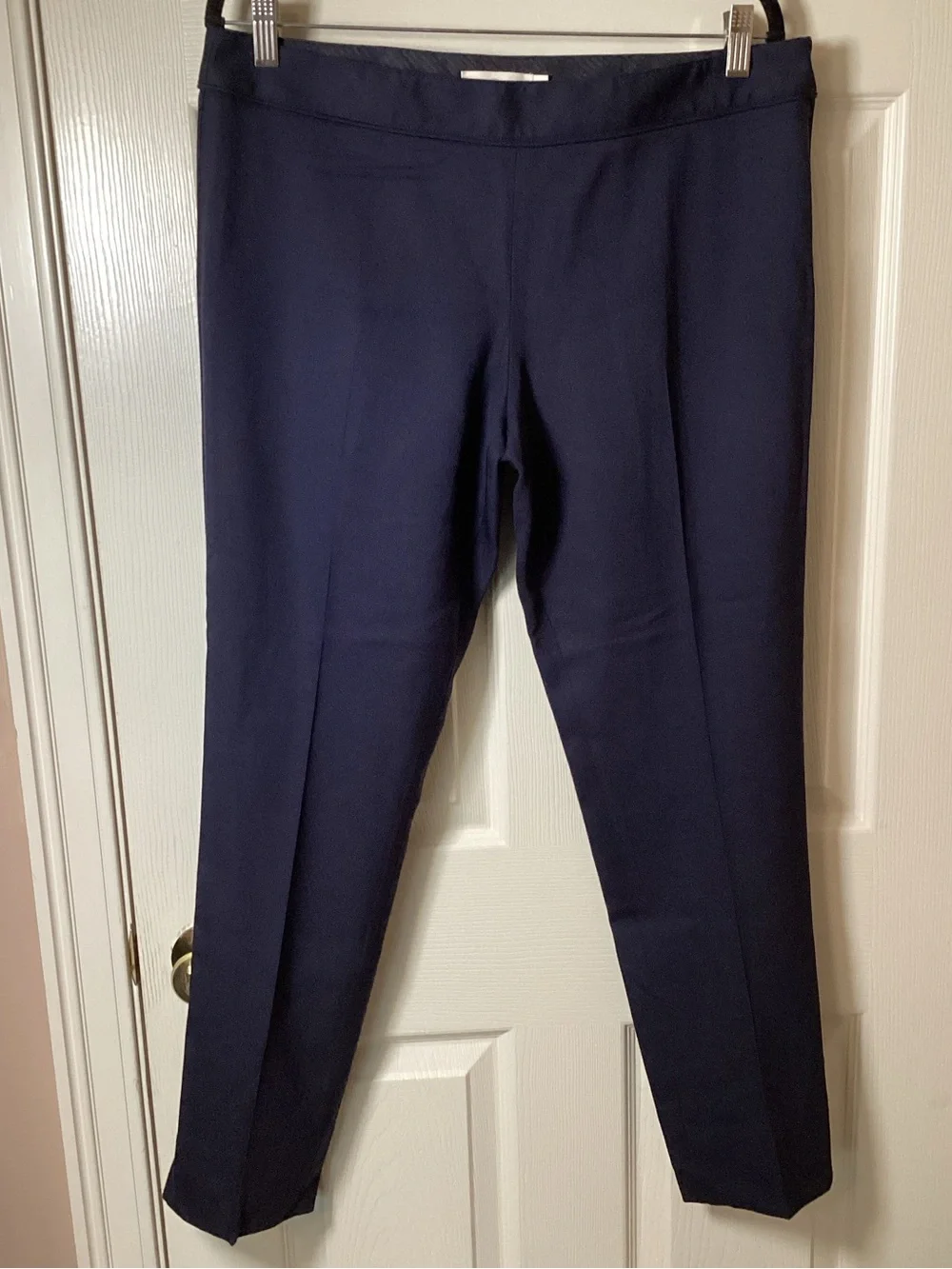 Tory Burch Classic Wool Straight-Leg Ponte Pants in Navy Blue - Size 10